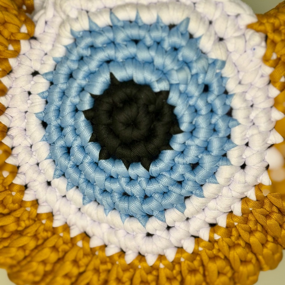 Handcrafted Crochet Bag with Tortoise Shell Handle - Picture 14 of 16